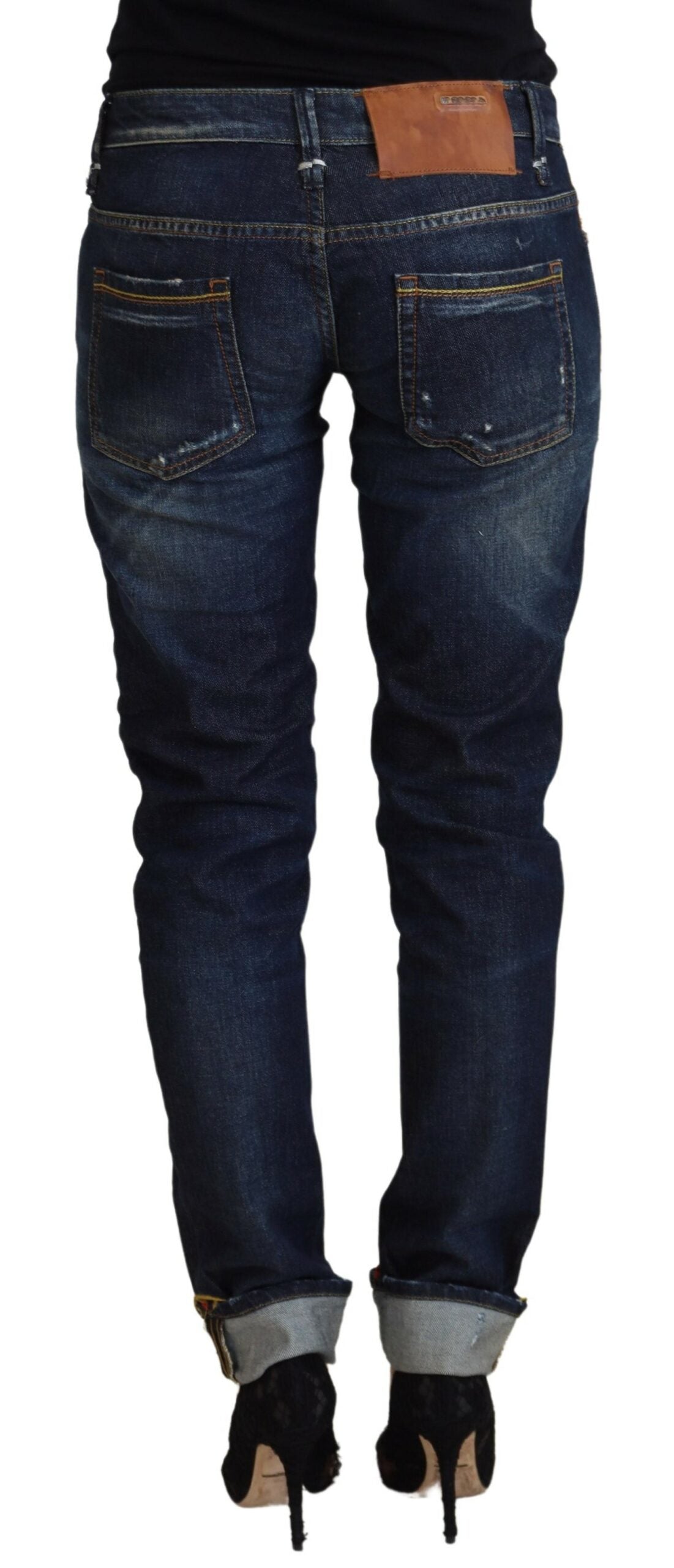 Elegant Slim Fit Low Waist Denim Pants - SEHABRANDS