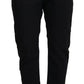 Chic Tapered Black Cotton Pants - SEHABRANDS