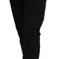 Chic Tapered Black Cotton Pants - SEHABRANDS