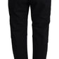 Chic Tapered Black Cotton Pants - SEHABRANDS