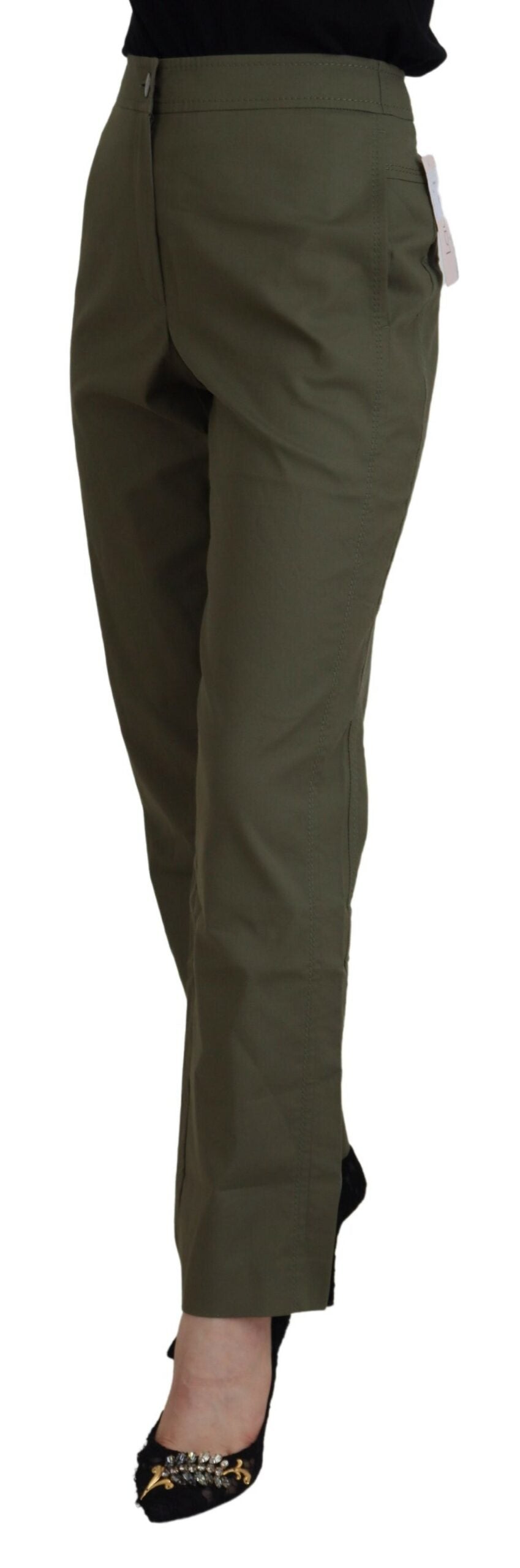 Elegant Tapered Green Pants - Chic Everyday Wear - SEHABRANDS