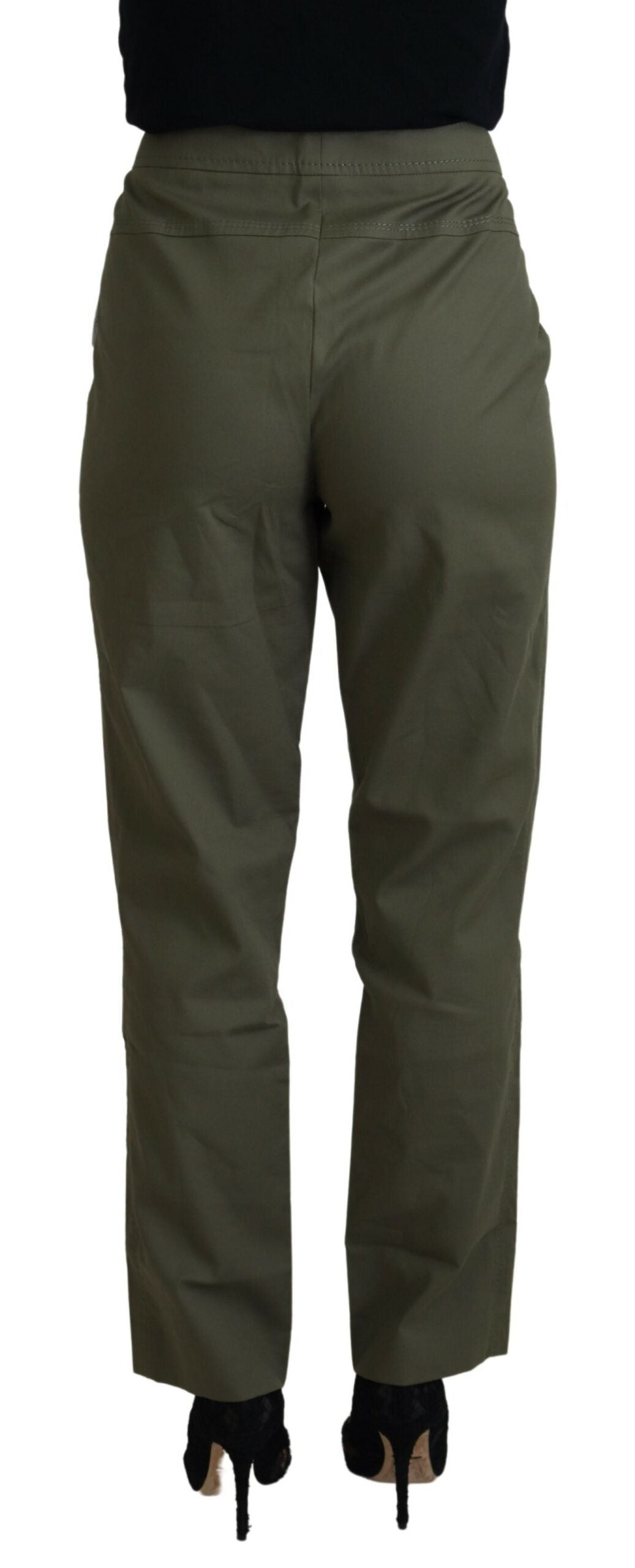 Elegant Tapered Green Pants - Chic Everyday Wear - SEHABRANDS