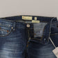 Elegant Blue Washed Low Waist Skinny Jeans - SEHABRANDS