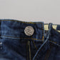 Elegant Blue Washed Low Waist Skinny Jeans - SEHABRANDS