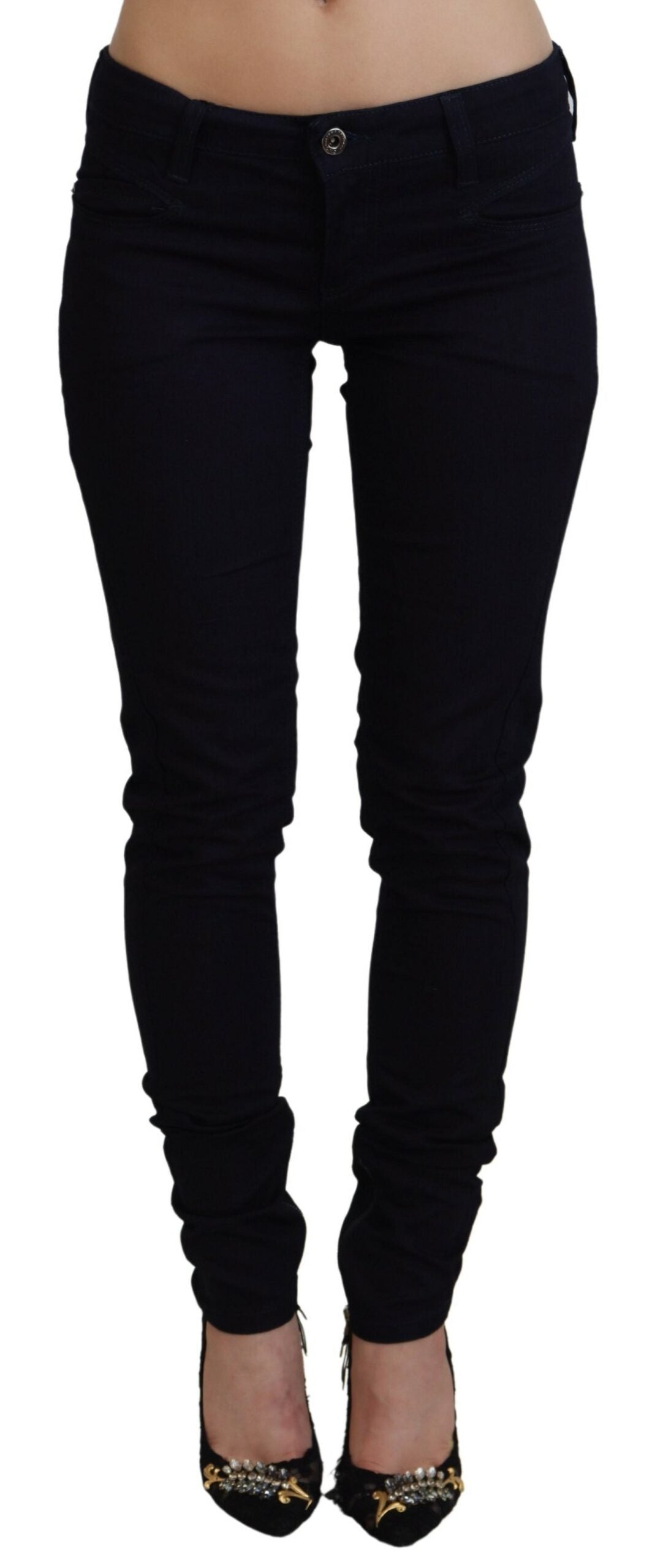 Chic Black Low Waist Denim Skinny Jeans - SEHABRANDS