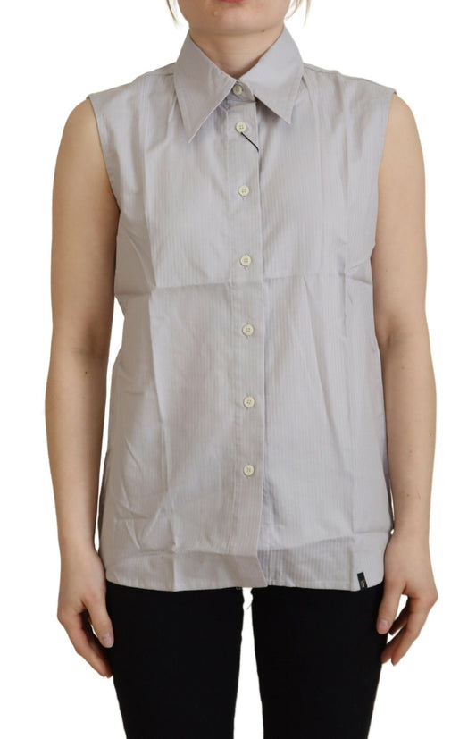 Elegant Sleeveless Cotton Polo Top - SEHABRANDS