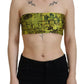 Chic Yellow Graphic Cropped Top - SEHABRANDS