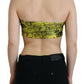 Chic Yellow Graphic Cropped Top - SEHABRANDS