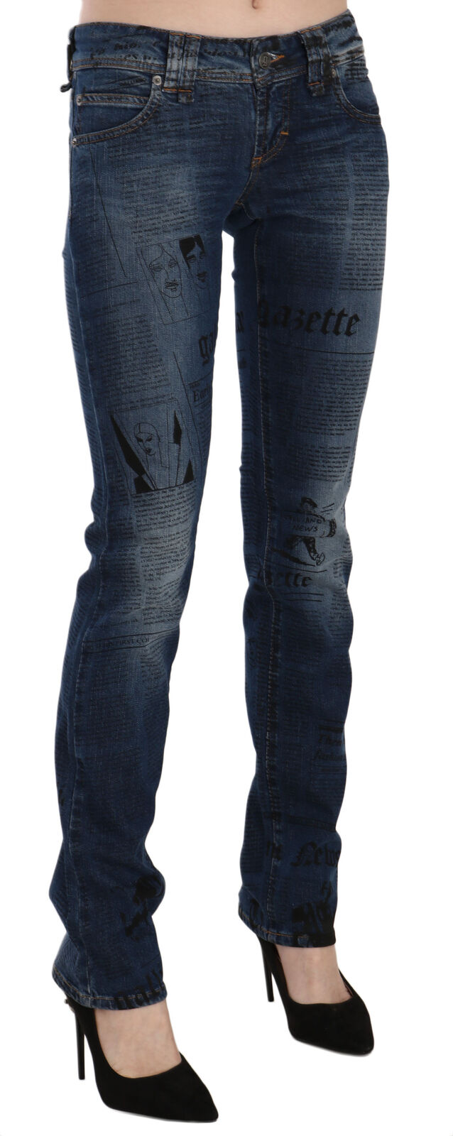 Chic Blue Gazette Skinny Denim - SEHABRANDS