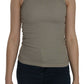 Chic Beige Spaghetti Strap Top Blouse - SEHABRANDS