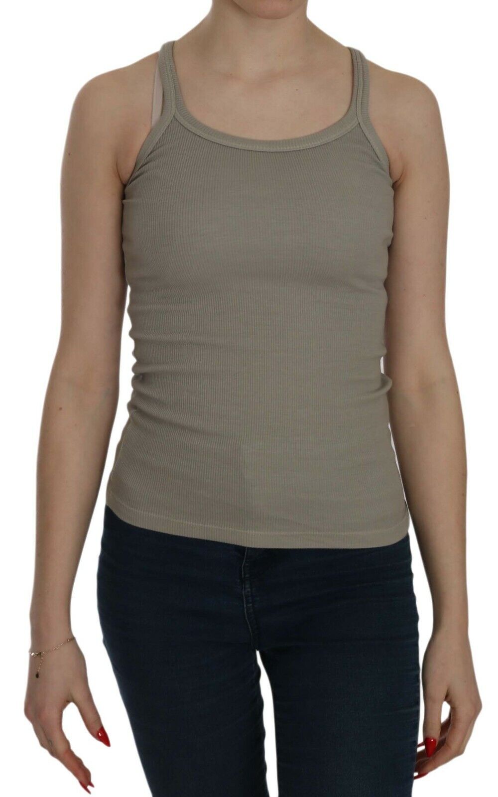 Chic Beige Spaghetti Strap Top Blouse - SEHABRANDS