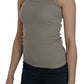 Chic Beige Spaghetti Strap Top Blouse - SEHABRANDS