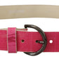 Elegant Pink Leather Fashion Belt - SEHABRANDS