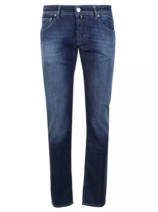 Elegant Light Blue Stretch Jeans - SEHABRANDS