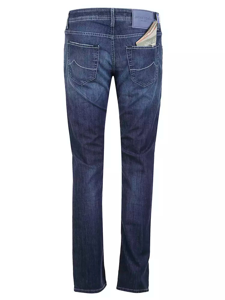 Elegant Light Blue Stretch Jeans - SEHABRANDS