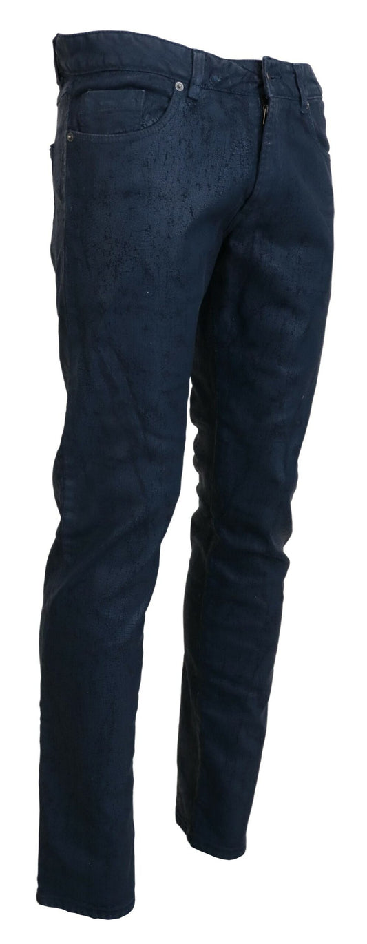 Chic Tapered Blue Denim Jeans - SEHABRANDS