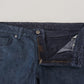 Chic Tapered Blue Denim Jeans - SEHABRANDS