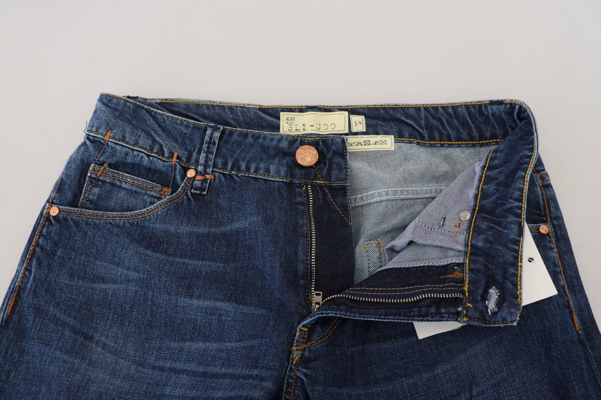 Exquisite Tapered Italian Denim in Blue - SEHABRANDS