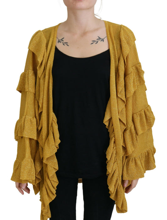 Elegant Gold Cardigan Sweater - SEHABRANDS