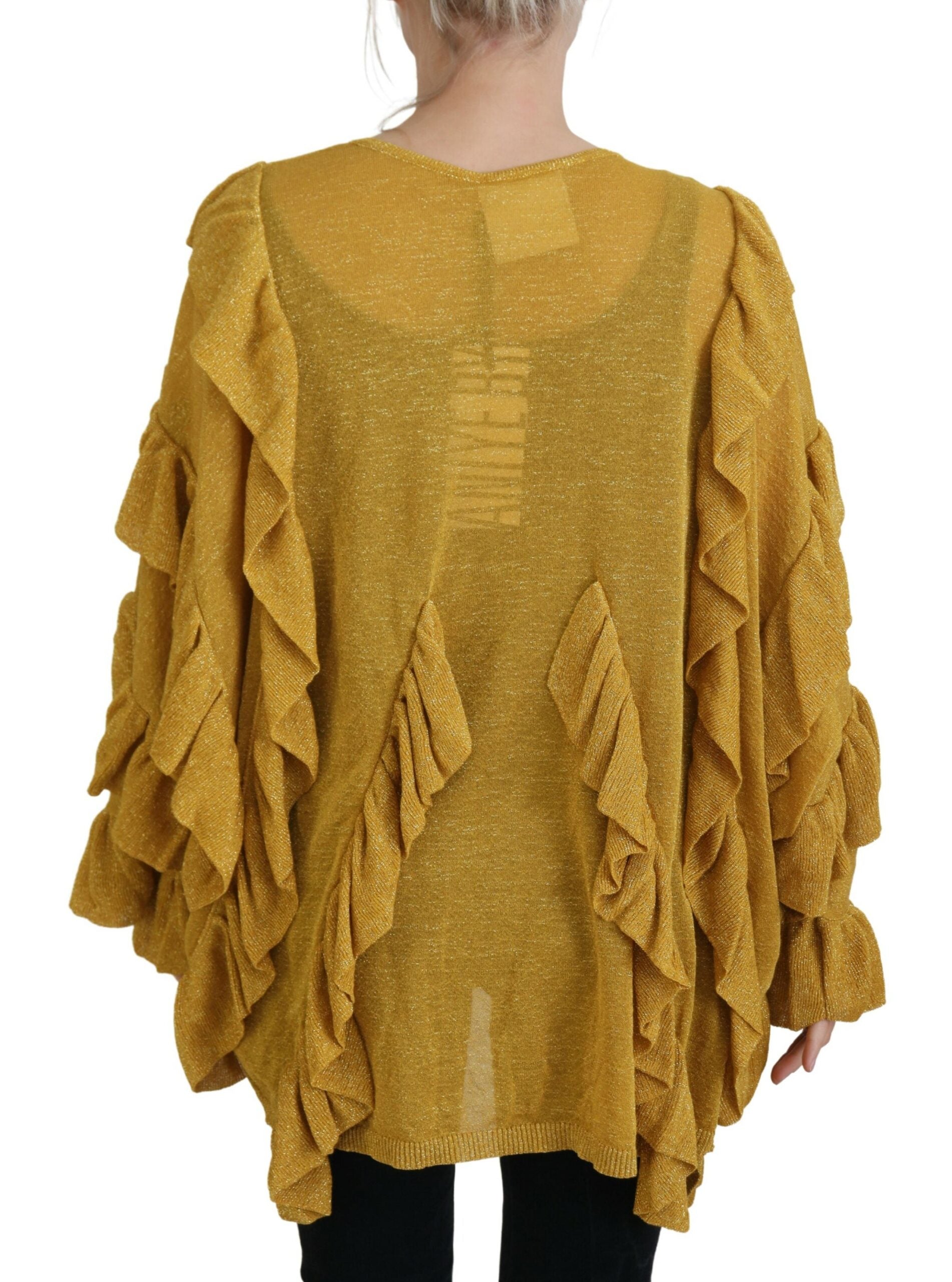 Elegant Gold Cardigan Sweater - SEHABRANDS