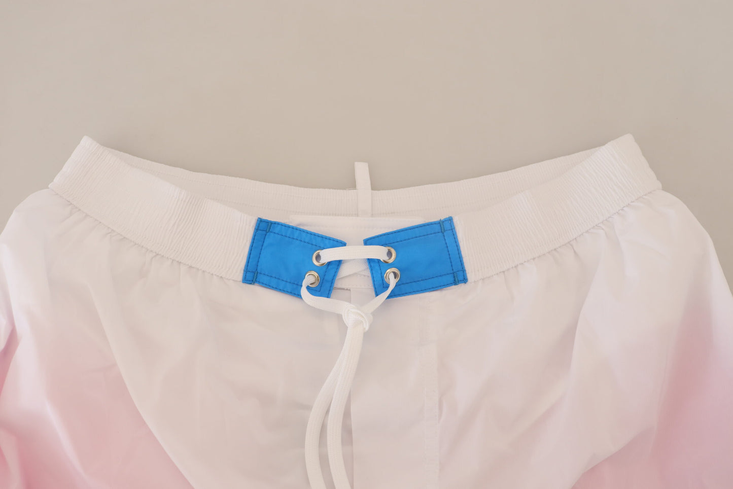 Chic White & Pink Print Swim Shorts - SEHABRANDS