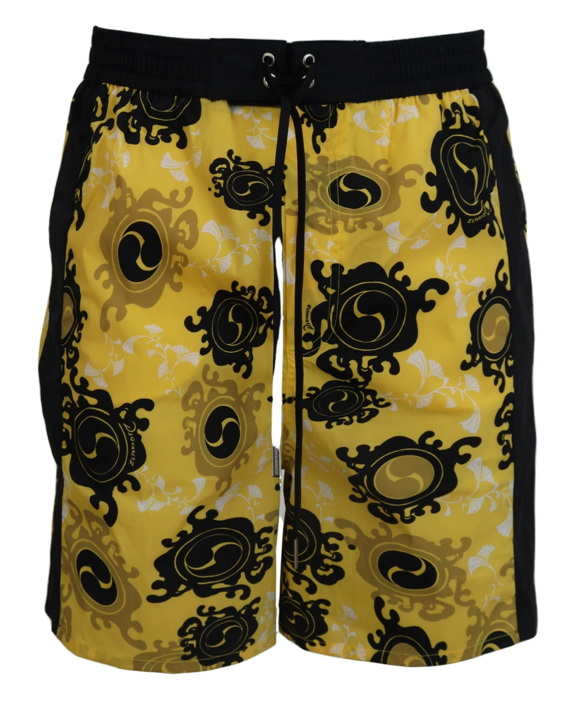 Yellow Block Print Swim Shorts Boxer - SEHABRANDS