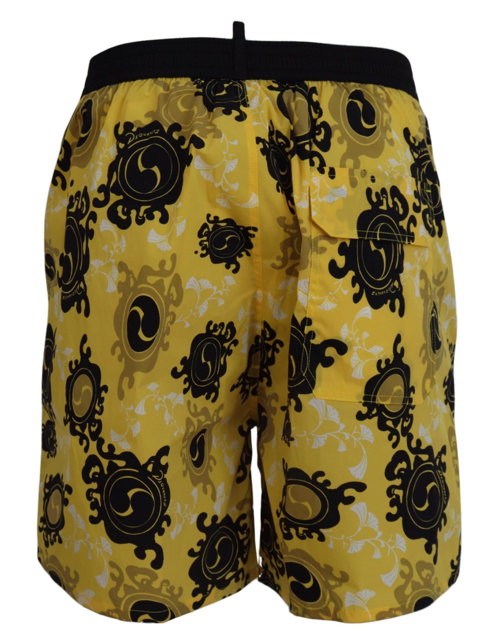 Yellow Block Print Swim Shorts Boxer - SEHABRANDS