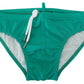 Chic Green Swim Briefs with White Logo - SEHABRANDS