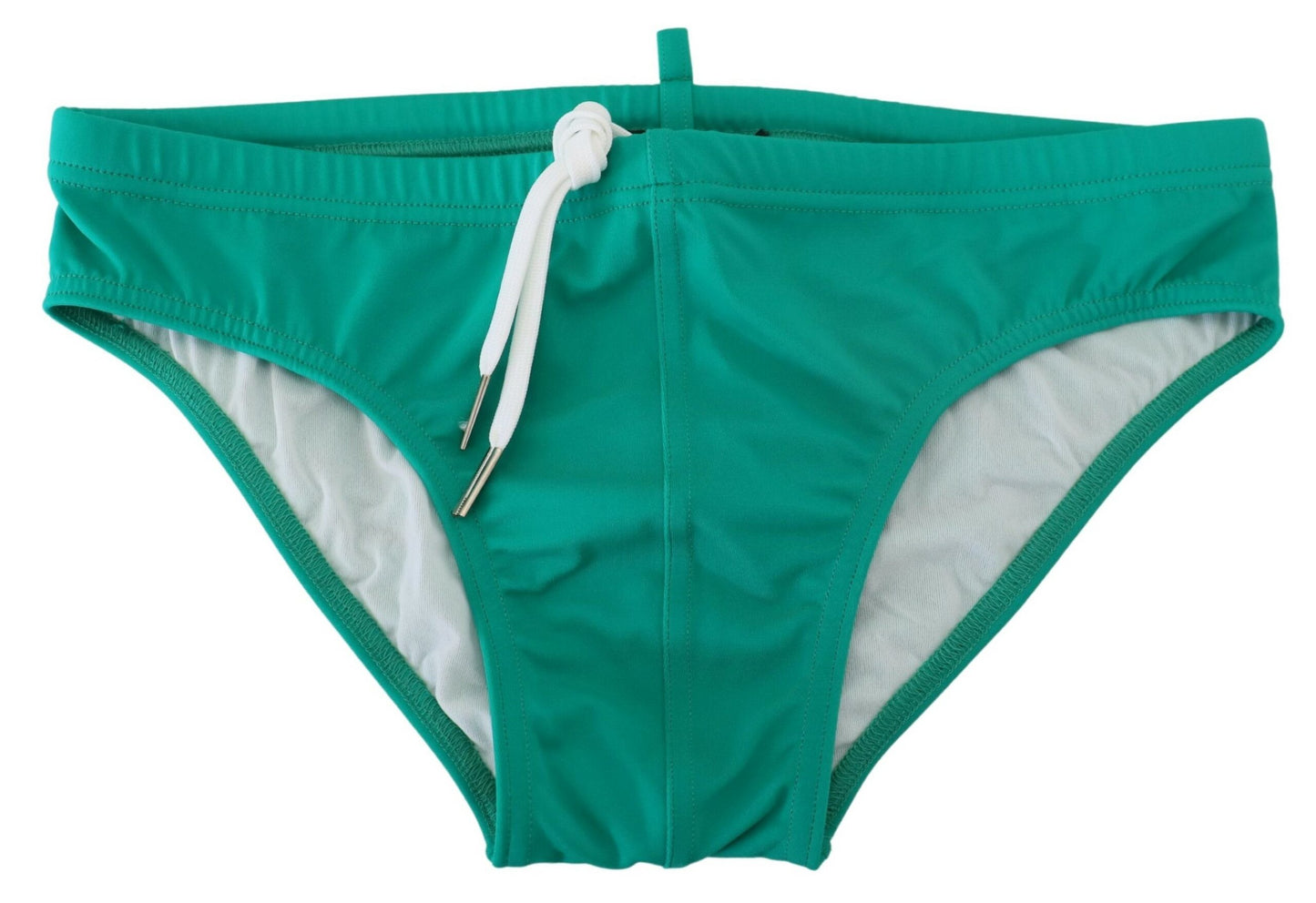 Chic Green Swim Briefs with White Logo - SEHABRANDS