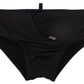 Elegant Black Swim Briefs with Orange Logo - SEHABRANDS