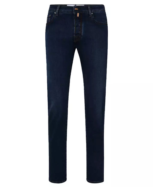 Blue Cotton Men Slim-fit Jean - SEHABRANDS