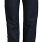 Chic Dark Blue Low Waist Straight Cut Jeans - SEHABRANDS