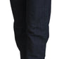 Chic Dark Blue Low Waist Straight Cut Jeans - SEHABRANDS