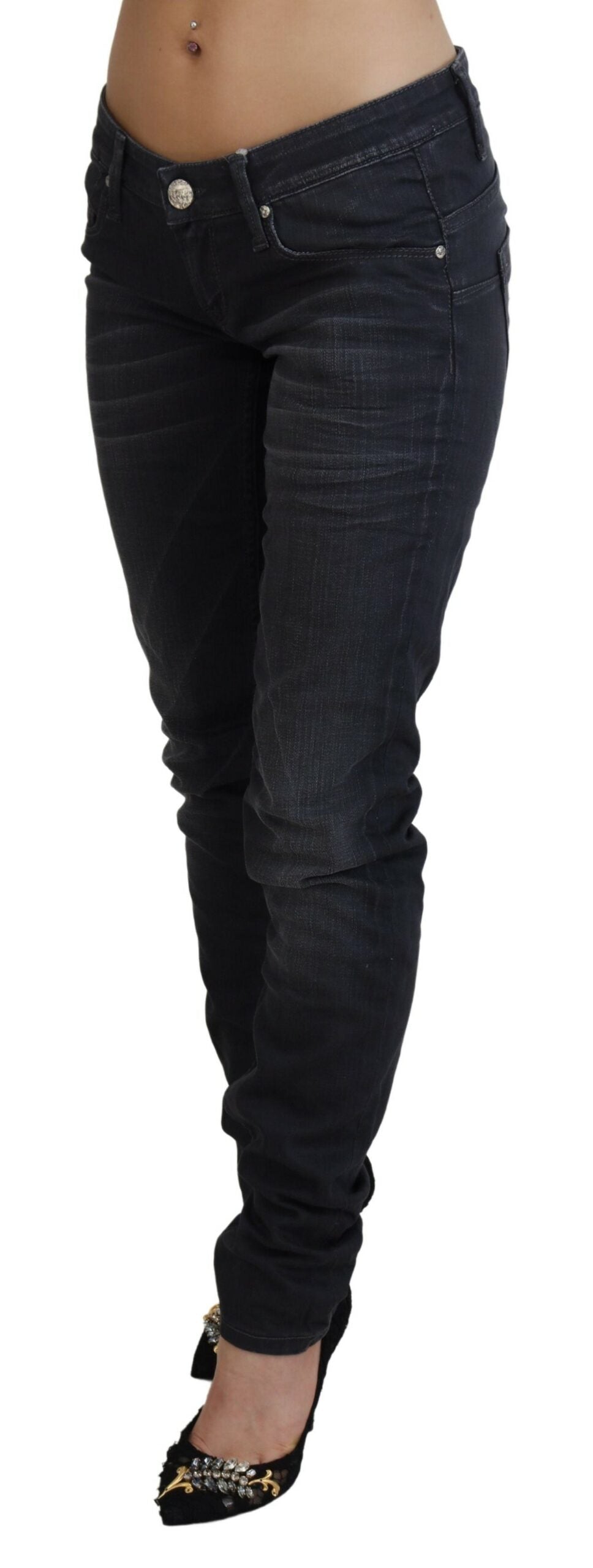 Sleek Black Washed Slim Fit Denim - SEHABRANDS