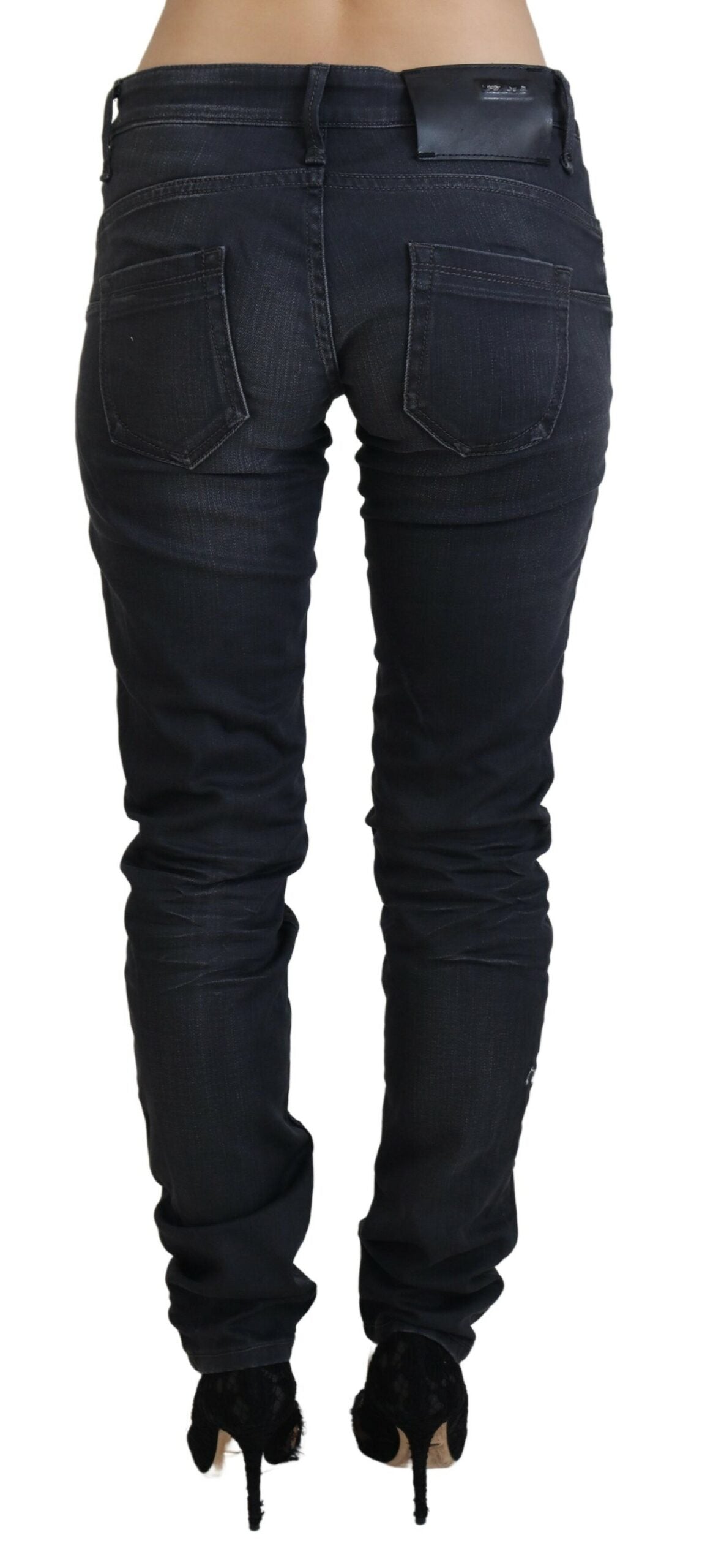 Sleek Black Washed Slim Fit Denim - SEHABRANDS