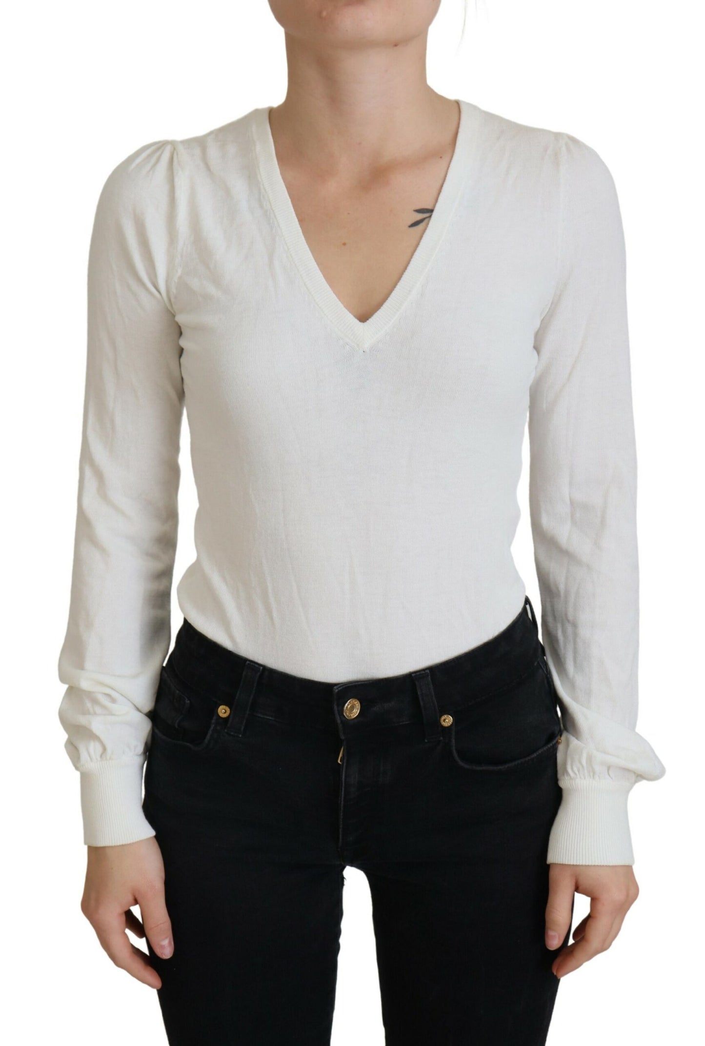 Chic Ivory Casual Blouse - SEHABRANDS