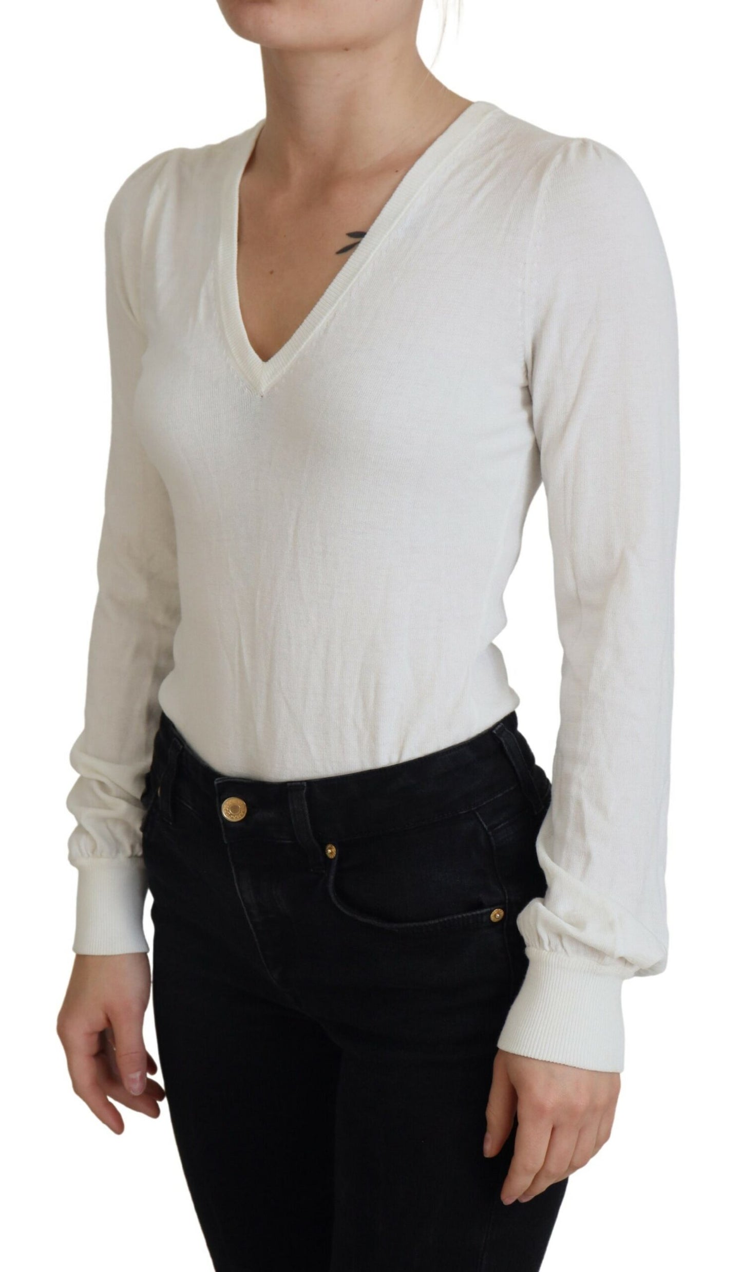 Chic Ivory Casual Blouse - SEHABRANDS