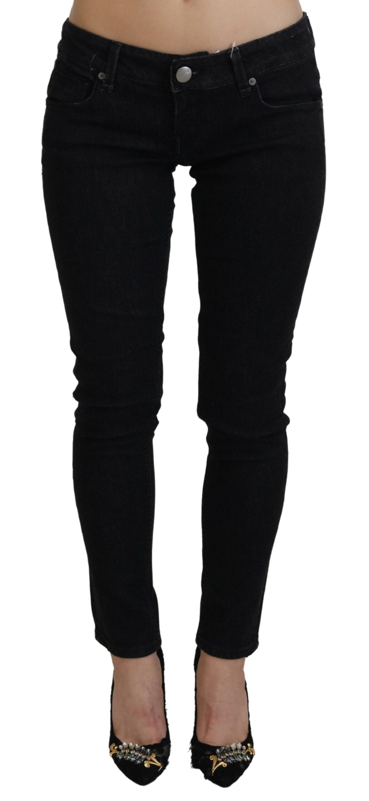 Sleek Cotton Slim Fit Denim In Black - SEHABRANDS