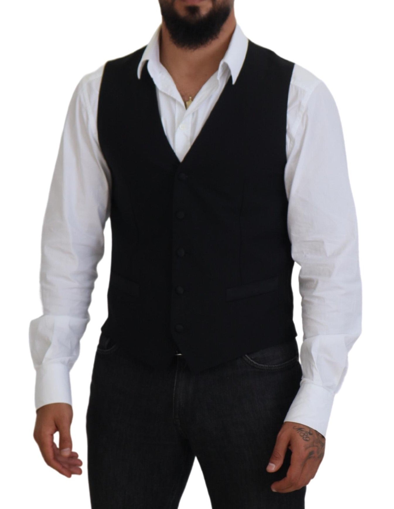 Dolce & Gabbana Elegant Black Formal Dress Vest