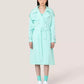 Elegant Light Blue Double-Breasted Trench Coat - SEHABRANDS