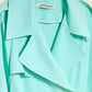 Elegant Light Blue Double-Breasted Trench Coat - SEHABRANDS