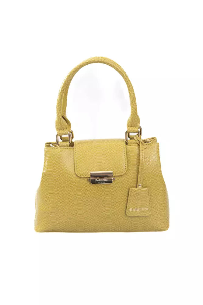 Yellow Polyurethane Women Crossbody Bag - SEHABRANDS