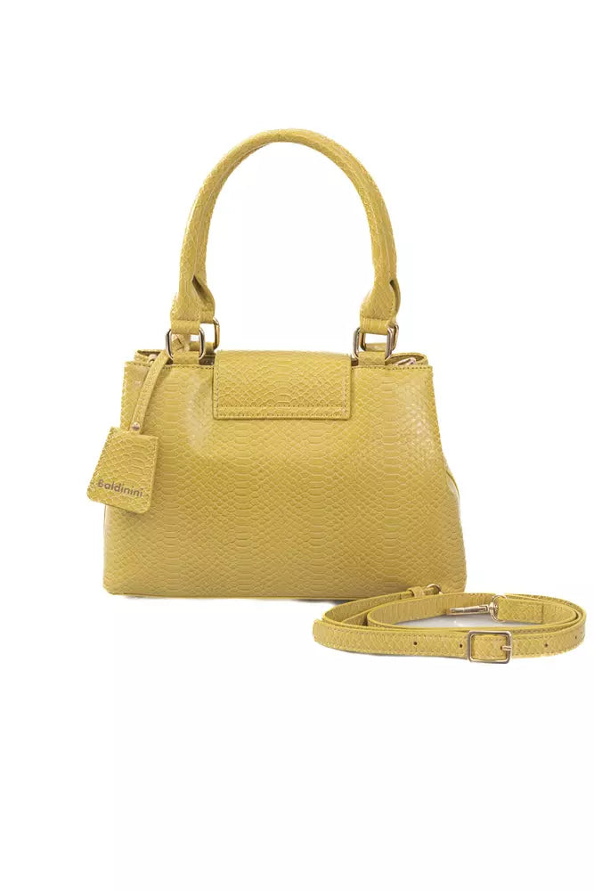 Yellow Polyurethane Women Crossbody Bag - SEHABRANDS