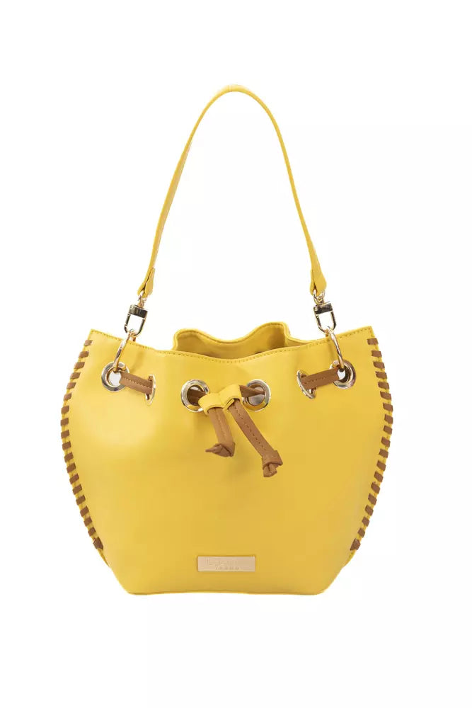 Yellow Polyurethane Women Crossbody Bag - SEHABRANDS