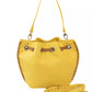 Yellow Polyurethane Women Crossbody Bag - SEHABRANDS