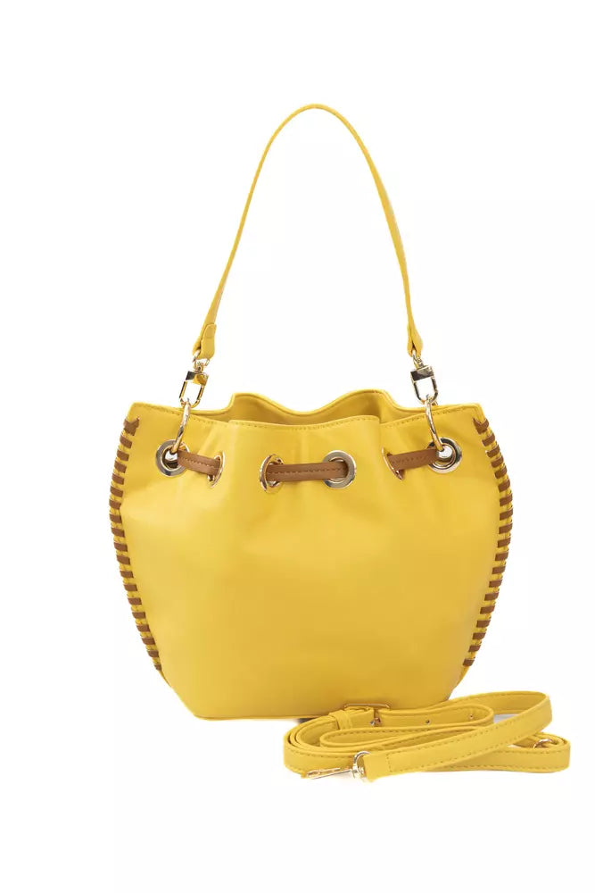 Yellow Polyurethane Women Crossbody Bag - SEHABRANDS