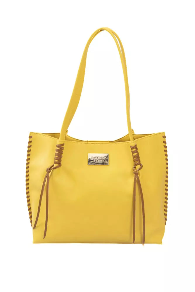 Yellow Polyurethane Women Handbag - SEHABRANDS