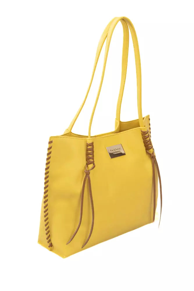 Yellow Polyurethane Women Handbag - SEHABRANDS