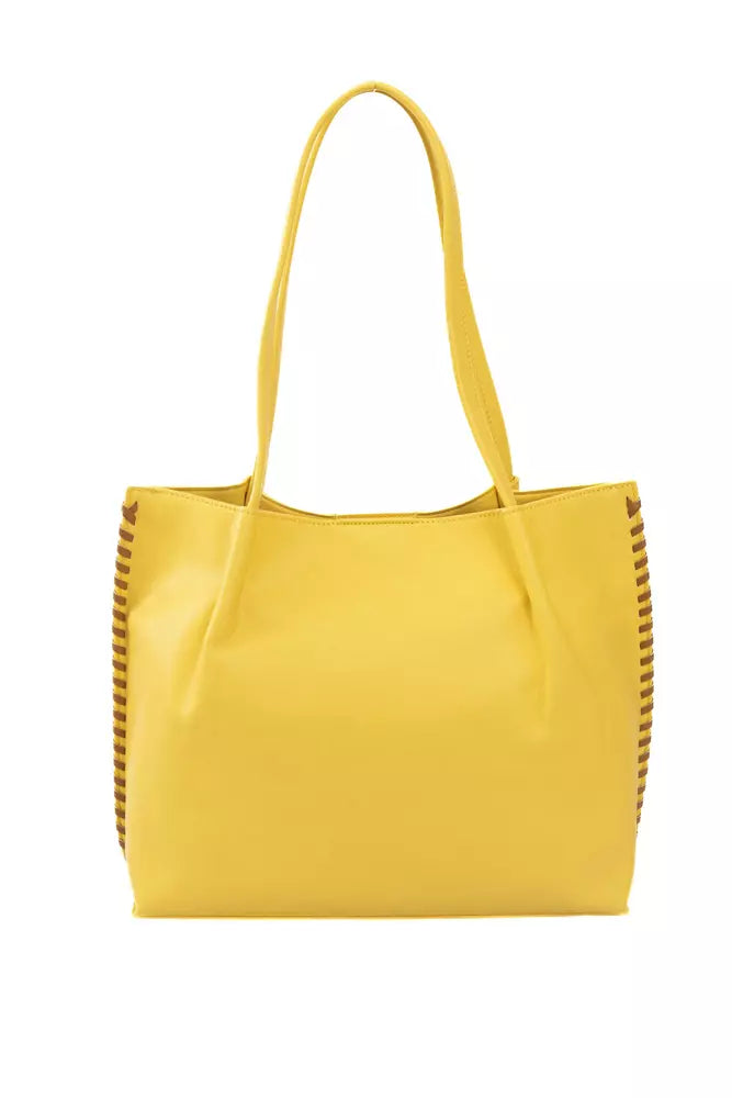 Yellow Polyurethane Women Handbag - SEHABRANDS