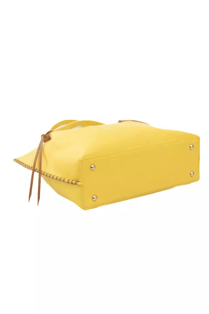 Yellow Polyurethane Women Handbag - SEHABRANDS